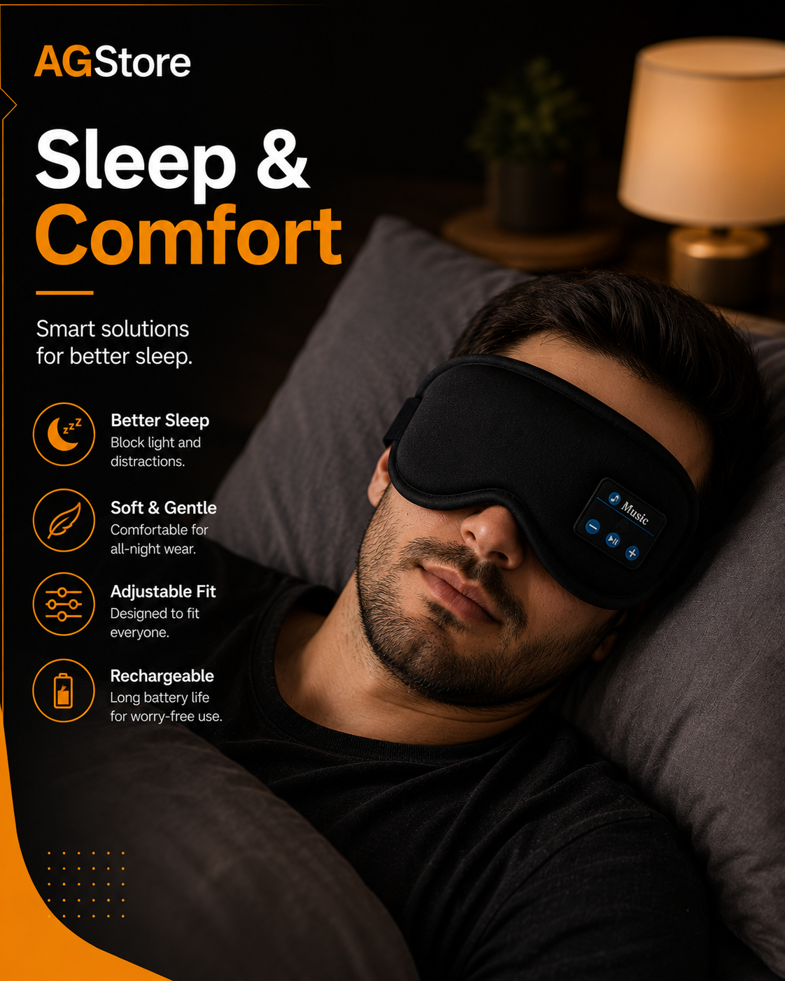 3D Music Sleep Eye Mask with Bluetooth
