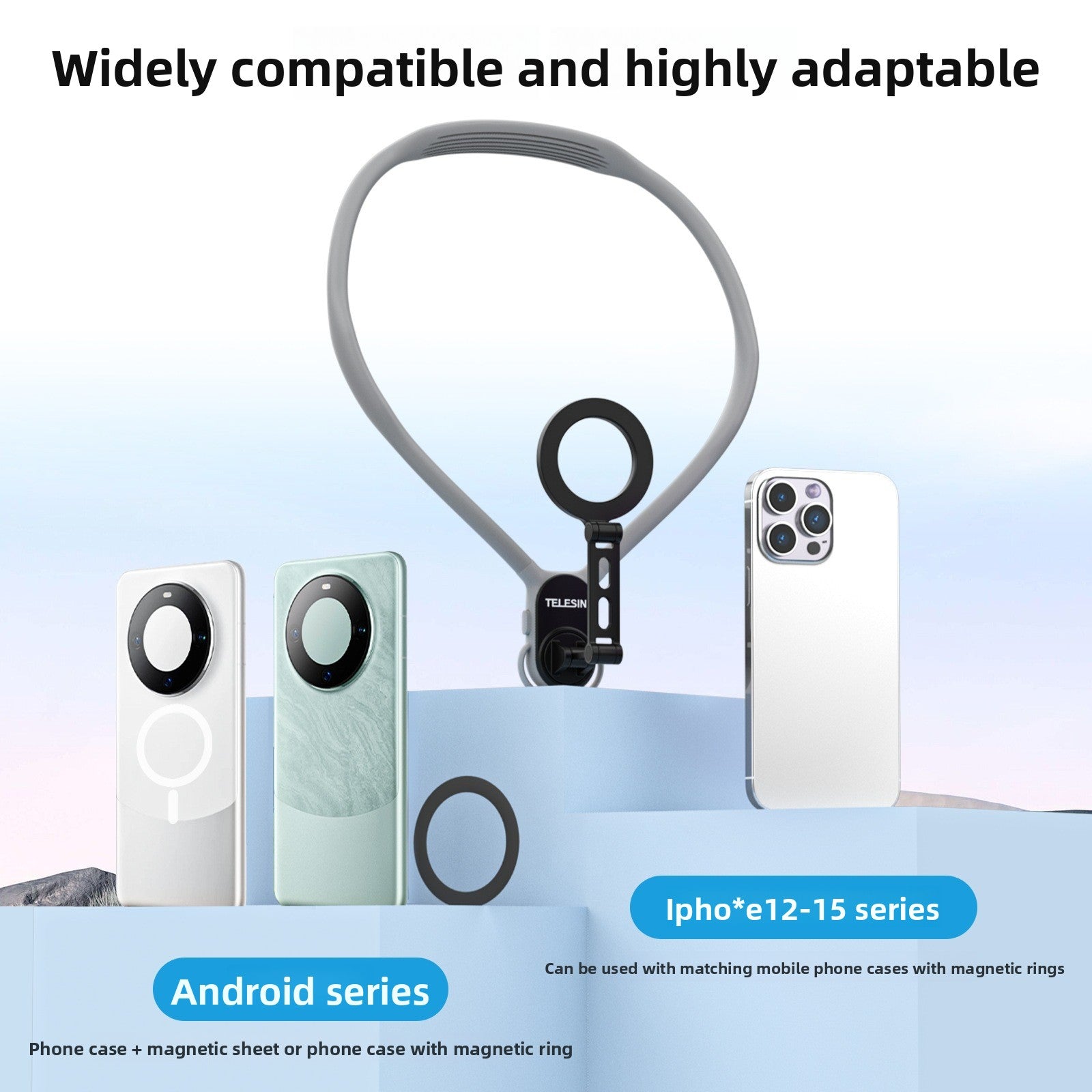 Telesin Magsafe Magnetic Neck Mount for Mobile Phone filming